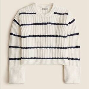 J. Crew Navy and Cream Striped Sweater